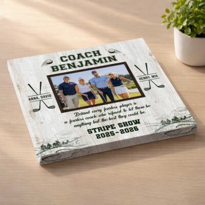Personalized Golf Coach Photo Canvas, End of Season Golf Coach Gift, Golf Coach Gift from Team, Thank You Golf Coach Gift