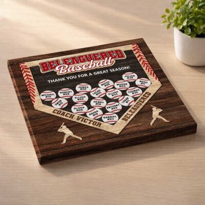 Personalized Baseball Team Canvas, End of Season Baseball Coach Gift, Baseball Coach Appreciation Gift, Thank You Gift from Team