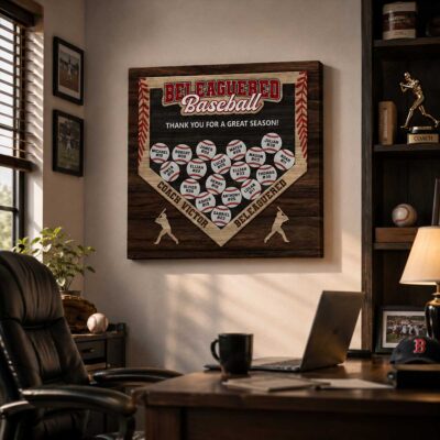 Personalized Baseball Team Canvas, End of Season Baseball Coach Gift, Baseball Coach Appreciation Gift, Thank You Gift from Team