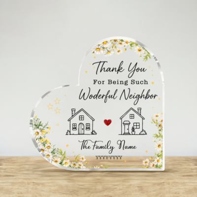 Personalized Thank You Neighbor Gift, Neighbor Appreciation Plaque, Farewell Neighbor Gift, Goodbye Neighbor Keepsake