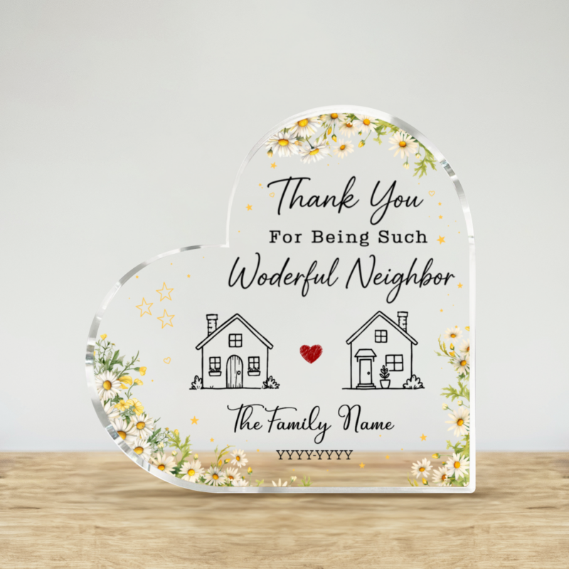 Personalized Thank You Neighbor Gift, Neighbor Appreciation Plaque, Farewell Neighbor Gift, Goodbye Neighbor Keepsake