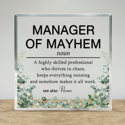 Personalized Manager Acrylic Plaque, Boss Appreciation Gift, Funny Boss Gift, Manager Gift, Office Humor Desk Decor