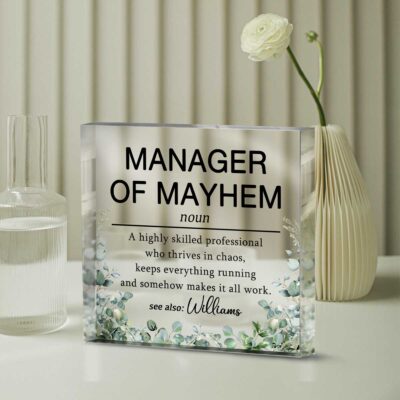Personalized Manager Acrylic Plaque, Boss Appreciation Gift, Funny Boss Gift, Manager Gift, Office Humor Desk Decor