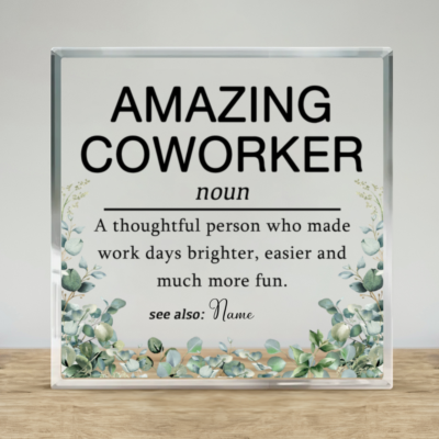 Personalized Coworker Gift, Employee Appreciation Acrylic Plaque, Office Colleague Gift, Thank You Coworker Gift