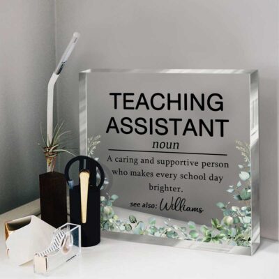 Personalized Teaching Assistant Plaque, Teaching Assistant Gift, Teacher Appreciation Gift, Classroom Aide Gift, Thank You Teacher Assistant