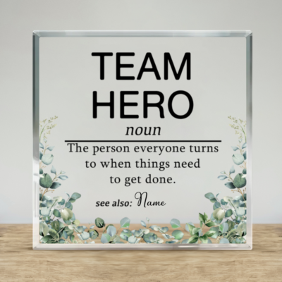 Personalized Team Hero Plaque, Team Appreciation Gift, Colleague Gift, Employee Appreciation Gift, Team Member Thank You Gift