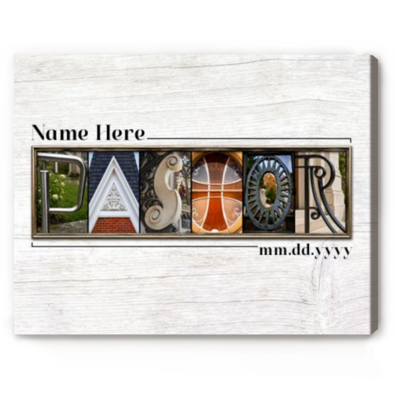 Personalized Pastor Appreciation Guest Book Canvas, Custom Church Pastor Thank You Signature Keepsake, Pastor Canvas Art Decor