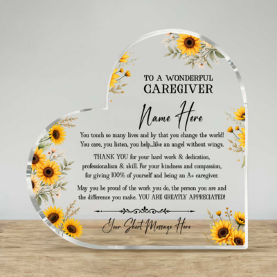 Personalized Caregiver Acrylic Plaque, Caregiver Appreciation Gift, Thank You Caregiver Gift, Caregiver Keepsake