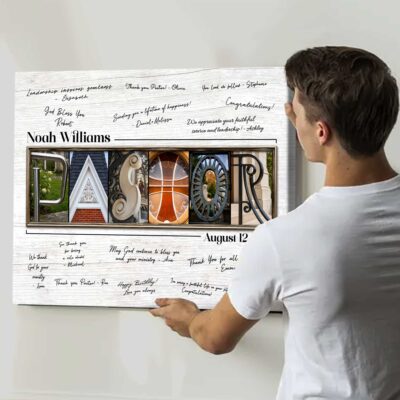 Personalized Pastor Appreciation Guest Book Canvas, Pastor Thank You Gift, Church Appreciation Gift, Signature Keepsake