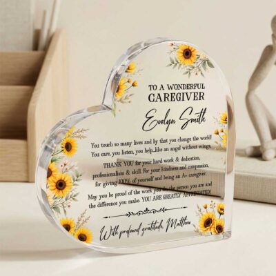 Personalized Caregiver Acrylic Plaque, Caregiver Appreciation Gift, Thank You Caregiver Gift, Caregiver Keepsake