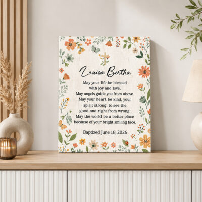 Personalized Baptism Canvas, Baptism Gift for Girl, Baptism Christening Gifts, Goddaughter Gift