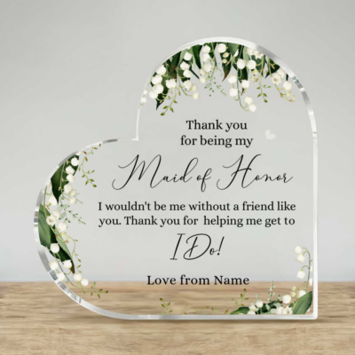 Maid of Honor Thank You Gift, Personalized Maid of Honor Plaque, Bridesmaid Proposal Gift, Wedding Appreciation Keepsake