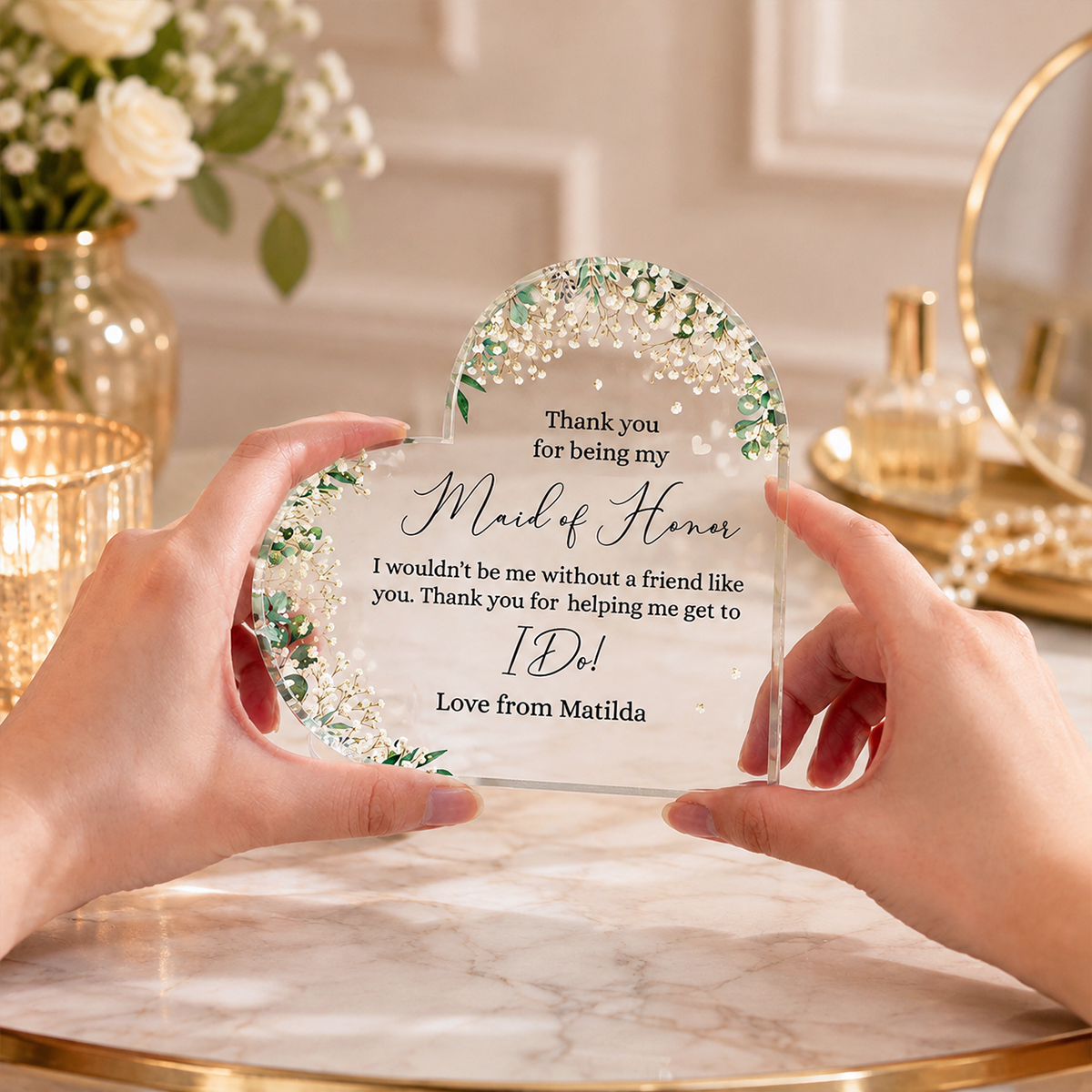 Maid of Honor Thank You Gift, Personalized Maid of Honor Plaque, Bridesmaid Proposal Gift, Wedding Appreciation Keepsake