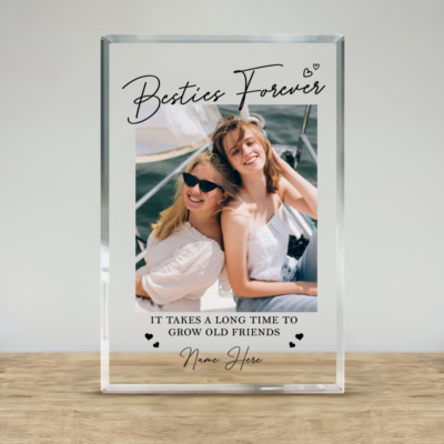 Personalized Besties Forever Plaque, Best Friend Photo Gift, BFF Friendship Keepsake, Best Friend Birthday Gift