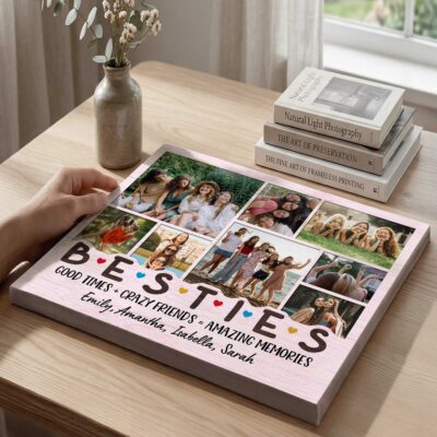 Personalized Besties Photo Collage Canvas, Best Friend Gift, Christmas Gifts for Friends, Friendship Gift, BFF Birthday Gift