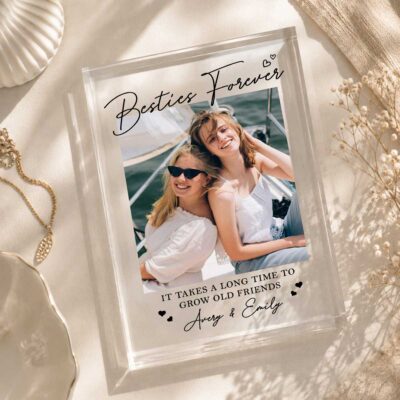 Personalized Besties Forever Plaque, Best Friend Photo Gift, BFF Friendship Keepsake, Best Friend Birthday Gift