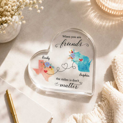 Personalized Long Distance Friendship Plaque, State to State Friendship Gift, Long Distance Friendship Keepsake, Long Distance BFF Gifts