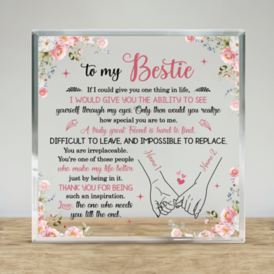 Personalized Best Friend Acrylic Plaque, Sentimental Friendship Gift for Bestie, Christmas Friend Gift for Her, BFF Keepsake Gift, Bestie Gift