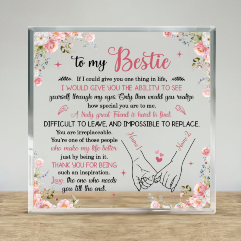 Personalized Best Friend Acrylic Plaque, Sentimental Friendship Gift for Bestie, Christmas Friend Gift for Her, BFF Keepsake Gift, Bestie Gift