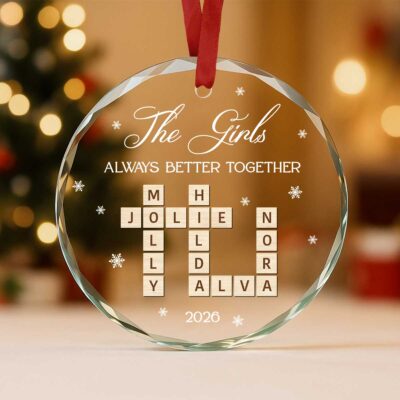 Benicee Shop 112 Custom Scrabble Besties Name Ornament, Best Friends Christmas Ornament, Friendship Gift for Bestie, Best Friend Christmas Gift