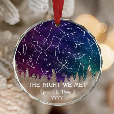 Personalized Star Map Ornament, The Night We Met Ornament, Couple Christmas Gift, Anniversary Keepsake, Constellation Map Gift