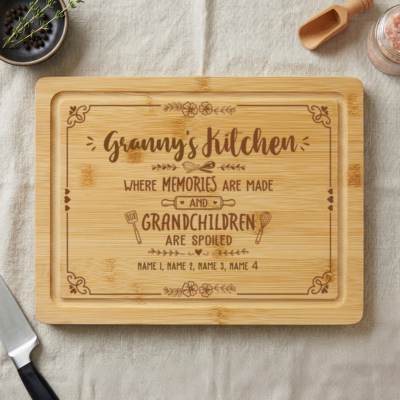 Custom Granny Cutting Board, Christmas Gift for Grandma, Granny Kitchen Decor, Grandma Cooking Gift, Granny Birthday Gift