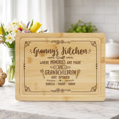 Benicee Shop 262 Custom Granny Cutting Board, Christmas Gift for Grandma, Granny Kitchen Decor, Grandma Cooking Gift, Granny Birthday Gift