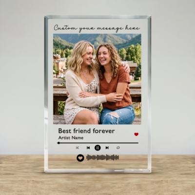 Personalized Song Plaque for Best Friend, Best Friend Christmas Gift, Bestie Photo Gift, Friendship Keepsake, BFF Gift for Her