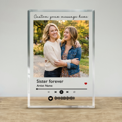 Personalized Song Plaque for Sister, Sister Photo Gift, Sister Christmas Gift, Sister Keepsake, Best Friend Gift for Sister