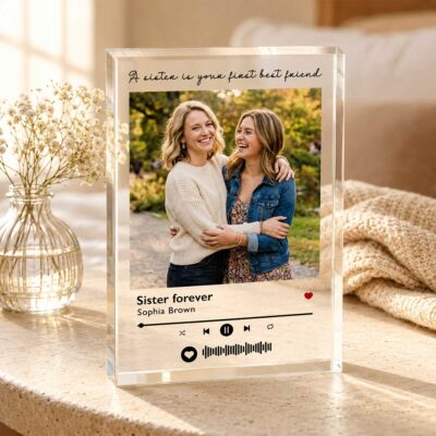 Personalized Song Plaque for Sister, Sister Photo Gift, Sister Christmas Gift, Sister Keepsake, Best Friend Gift for Sister