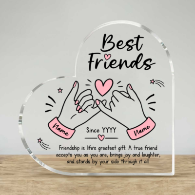 Personalized Best Friend Pinky Promise Plaque, BFF Christmas Gift, Bestie Keepsake Gift, Friendship Gift for Her, Best Friends Gift