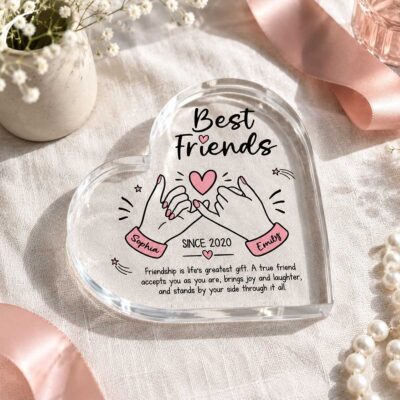 Personalized Best Friend Pinky Promise Plaque, BFF Christmas Gift, Bestie Keepsake Gift, Friendship Gift for Her, Best Friends Gift