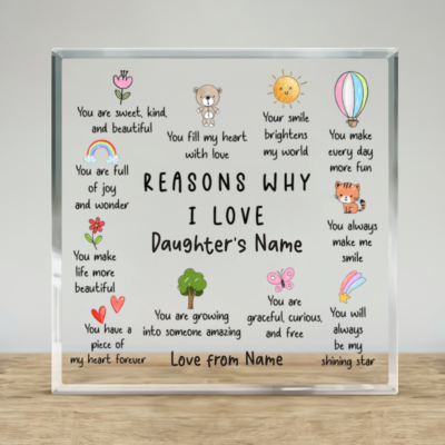 Personalized Daughter Reasons I Love You Plaque, Daughter Christmas Gift, Daughter Keepsake Gift, Gift from Mom or Dad