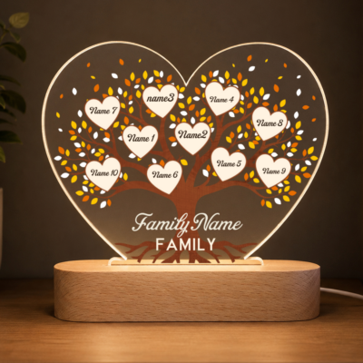 Personalized Tree of Life Night Light, Family Tree with Kids Names, Custom Family Name Lamp, Mom Christmas Gift, Grandma Christmas Gift