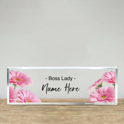 Personalized Boss Lady Desk Name Plate, Custom Boss Name Plate, Female Boss Gift, Boss Christmas Gift, Office Desk Decor
