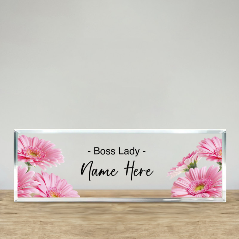 Personalized Boss Lady Desk Name Plate, Custom Boss Name Plate, Female Boss Gift, Boss Christmas Gift, Office Desk Decor