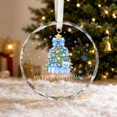 Baby Boy First Christmas Ornament, Personalized Baby 1st Christmas Gift, Newborn Boy Ornament, New Baby Keepsake