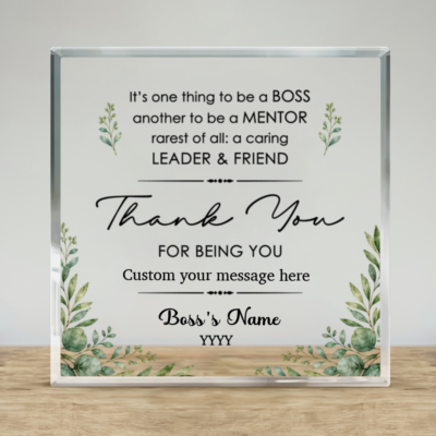 Personalized Boss's Day Gift, Boss Acrylic Plaque, Christmas Gift for Boss, Thank You Boss Gift, Mentor Appreciation Gift, Leader Gift