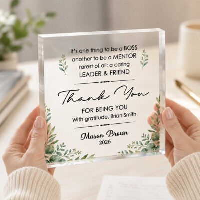 Personalized Boss's Day Gift, Boss Acrylic Plaque, Christmas Gift for Boss, Thank You Boss Gift, Mentor Appreciation Gift, Leader Gift