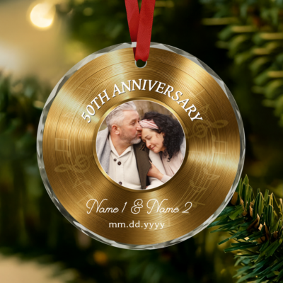 Personalized 50th Anniversary Photo Ornament, Golden Wedding Anniversary Keepsake, 50 Years Together Gift, 50th Anniversary Gift for Parents