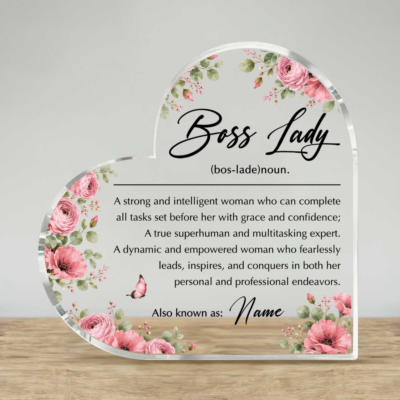 Personalized Boss Lady Plaque, Boss Lady Gift for Women, Female Boss Christmas Gift, Boss Appreciation Gift, Manager Desk Decor