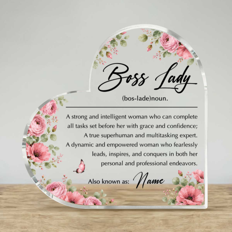 Personalized Boss Lady Plaque, Boss Lady Gift for Women, Female Boss Christmas Gift, Boss Appreciation Gift, Manager Desk Decor