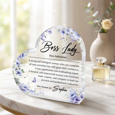 Personalized Boss Lady Plaque, Boss Lady Gift for Women, Female Boss Christmas Gift, Boss Appreciation Gift, Manager Desk Decor