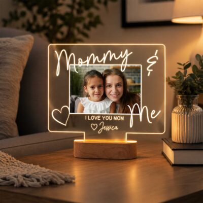 Personalized Mom and Me Night Light, Christmas Gift for Mom from Daughter, Mother Daughter Keepsake Lamp, Birthday Gift For Mom