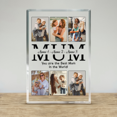 Personalized Mum Photo Plaque, Mom Christmas Gift from Kids, Mum Keepsake Gift, Family Photo Keepsake, Gift for Mother