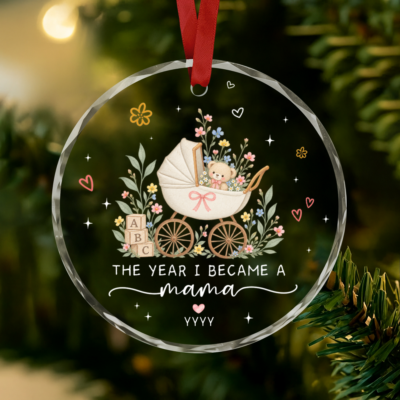 The Year I Became a Mama Ornament, Personalized New Mom Christmas Ornament, First Time Mom Gift, New Mommy Keepsake from Husband