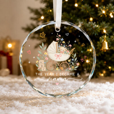 The Year I Became a Mama Ornament, Personalized New Mom Christmas Ornament, First Time Mom Gift, New Mommy Keepsake from Husband