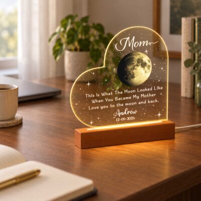 Personalized Moon Phase Night Light, New Mom Christmas Gift, First Time Mom Gift, Gift for Mom from Baby, New Mommy Keepsake