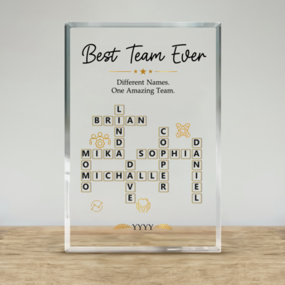 Personalized Team Appreciation Plaque, Best Team Ever Crossword Gift, Coworker Christmas Gift, Employee Appreciation Gift, Office Team Gift