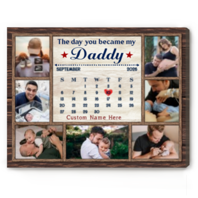Personalized New Dad Christmas Gift, Daddy Photo Canvas, First Time Dad Gift from Wife, Daddy Gift from Baby